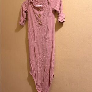 Caden Lane Dusty Rose Button-Front Infant Gown
